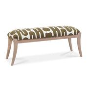 Arielle - Embroidered Bench - Olive / White - R&R Furniture Gallery (Fountain Valley, CA)