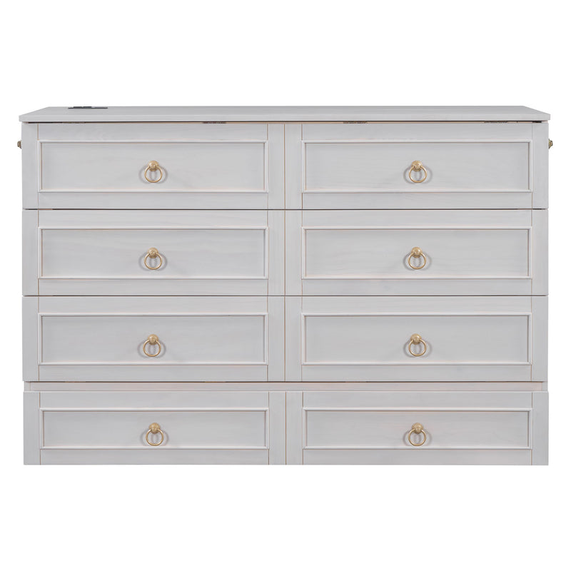 DreamHaus Cabinet Bed with large drawers, stylish design, and modern wood finish, showing the fold-out bed and spacious storage drawers.