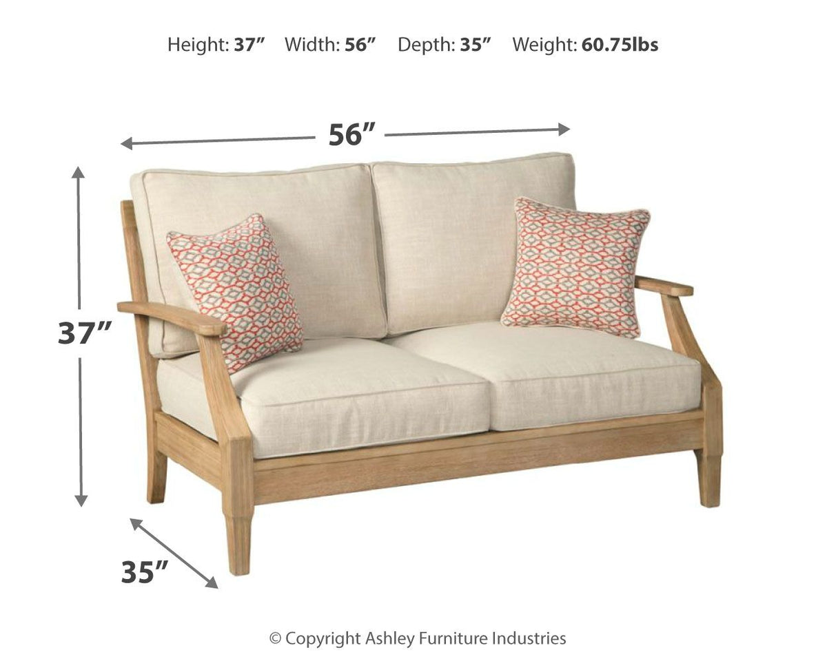 Clare View - Loveseat w/Cushion - Beige - R&R Furniture Gallery (Fountain Valley, CA)