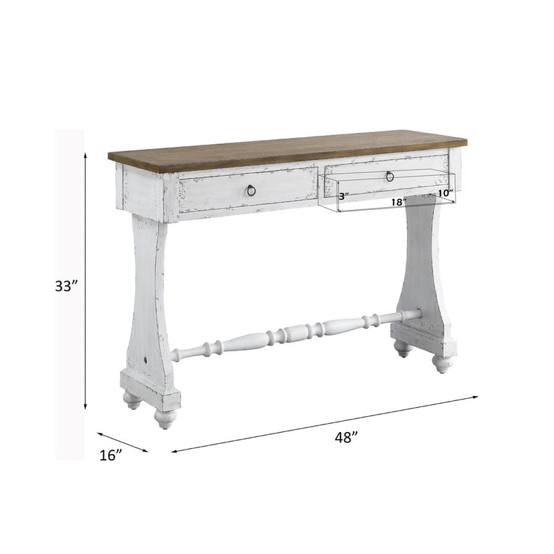Carminda - Console Table - Antique White - R&R Furniture Gallery (Fountain Valley, CA)