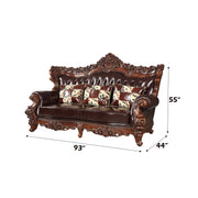 Forsythia - Sofa - Espresso Top Grain Leather Match & Walnut - R&R Furniture Gallery (Fountain Valley, CA)
