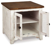 Wystfield - Rectangular End Table - 2 Doors - White / Brown - R&R Furniture Gallery (Fountain Valley, CA)