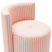 TOV Furniture Alyssa striped rolling desk chair with black and white fabric, adjustable height, and caster wheels for mobility.