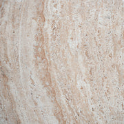 Beige travertine lightweight concrete side table by Noble House, suitable for indoor and outdoor use, with a sleek modern design.