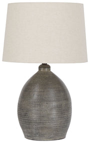Joyelle - Terracotta Table Lamp  - Gray - R&R Furniture Gallery (Fountain Valley, CA)