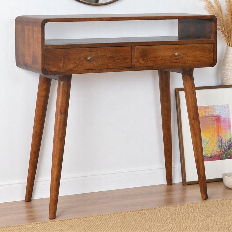 Curved Chestnut Console Table - R&R Furniture Gallery (Fountain Valley, CA)