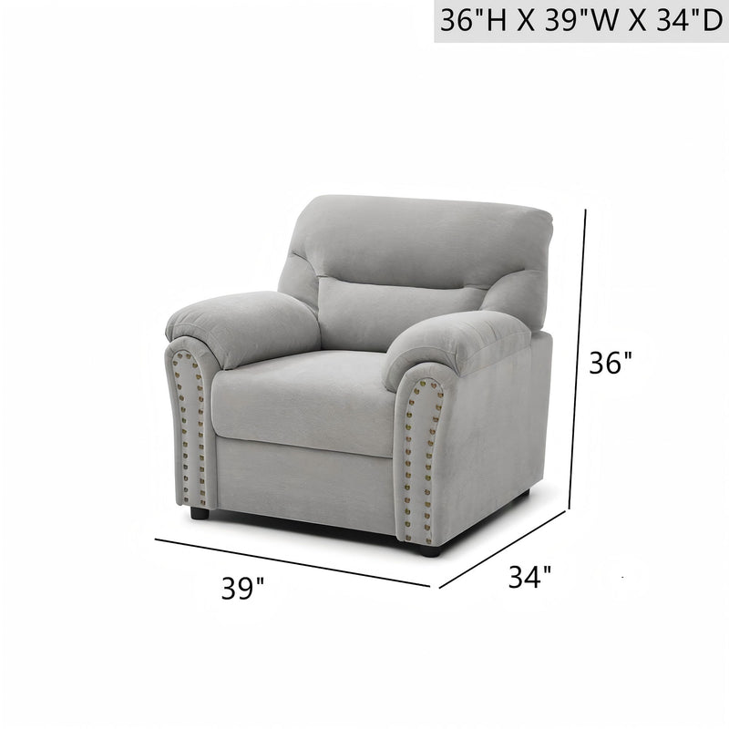 Hamilton - Chair With Hand Applied Nailhead Trim And Pillow Top Arm Cushions - R&R Furniture Gallery (Fountain Valley, CA)