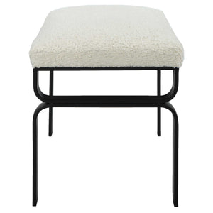 Diverge - White Shearling Small Bench