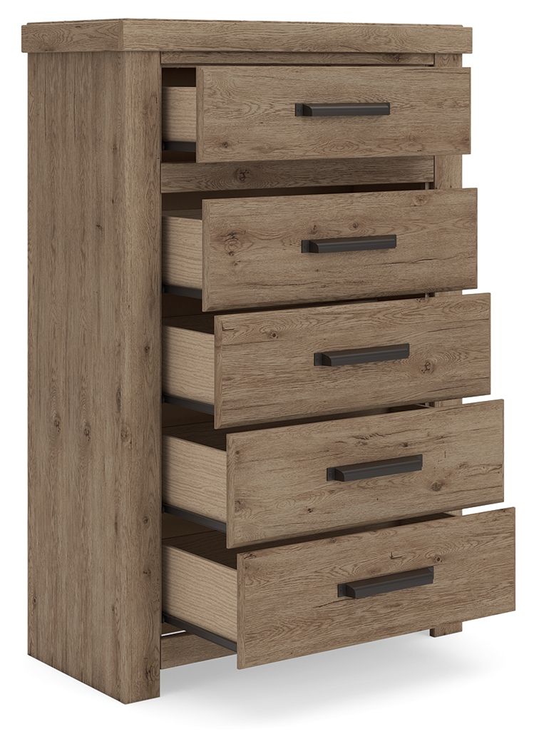 Oliandon - Five Drawer Chest - Light Brown - R&R Furniture Gallery (Fountain Valley, CA)