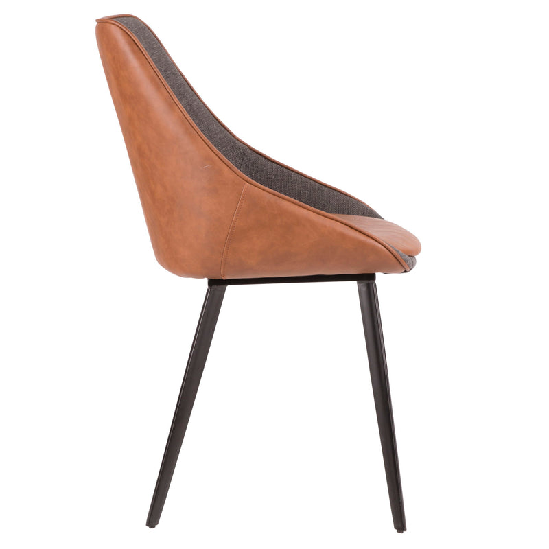 Lumi Source Marche contemporary two-tone chair set in brown and gray, modern design with sleek wooden legs and cushioned seats.