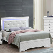 Bed With LED Light Accents Headboard - R&R Furniture Gallery (Fountain Valley, CA)