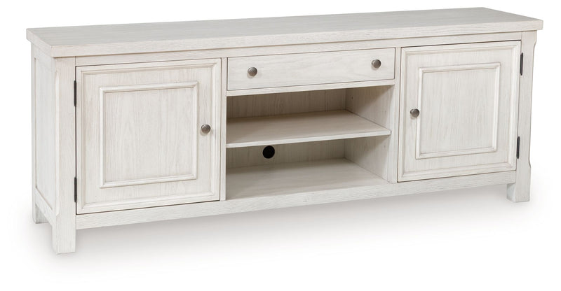 Robbinsdale - Extra Large TV Stand - Antique White - R&R Furniture Gallery (Fountain Valley, CA)