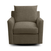 Classic Home Olivia swivel chair with plush fabric upholstery and a modern, rounded design for comfortable seating.
