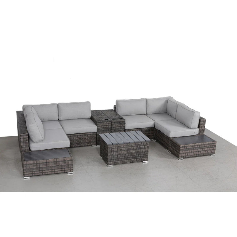 Wicker Sectional Seating Group With Cushions - R&R Furniture Gallery (Fountain Valley, CA)