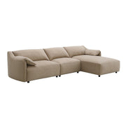 Veata - Sectional Sofa - Light Brown Suede - R&R Furniture Gallery (Fountain Valley, CA)