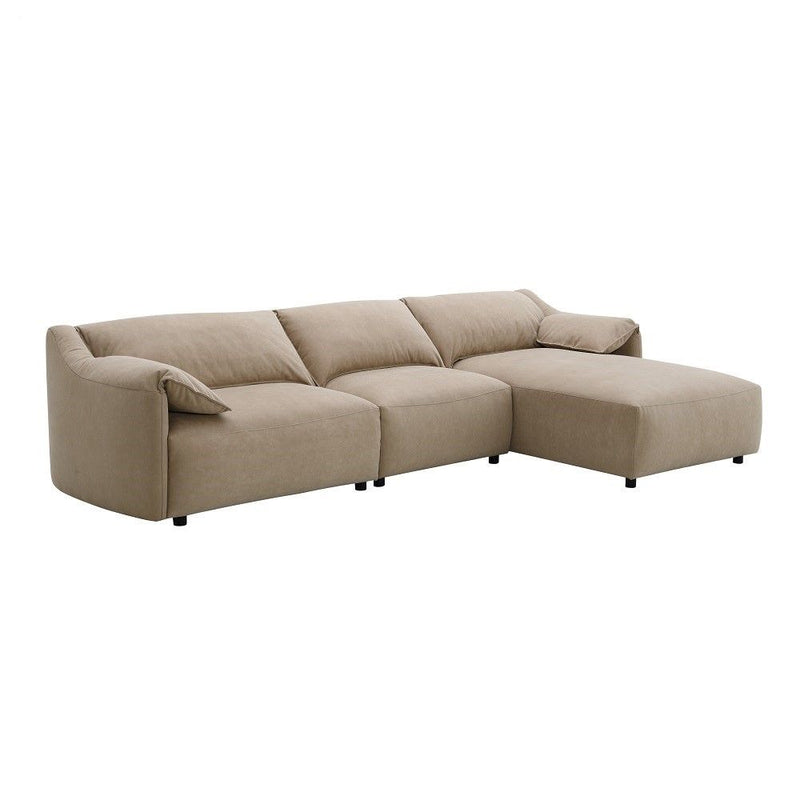 Veata - Sectional Sofa - Light Brown Suede - R&R Furniture Gallery (Fountain Valley, CA)