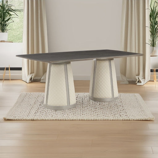Kasa - Dining Table - Sintered Stone Top & Champagne - R&R Furniture Gallery (Fountain Valley, CA)