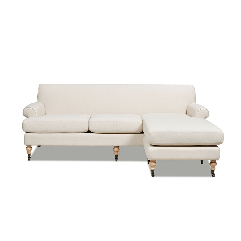 Alana - L-Shape Reversible Sectional Sofa - Light Beige - R&R Furniture Gallery (Fountain Valley, CA)