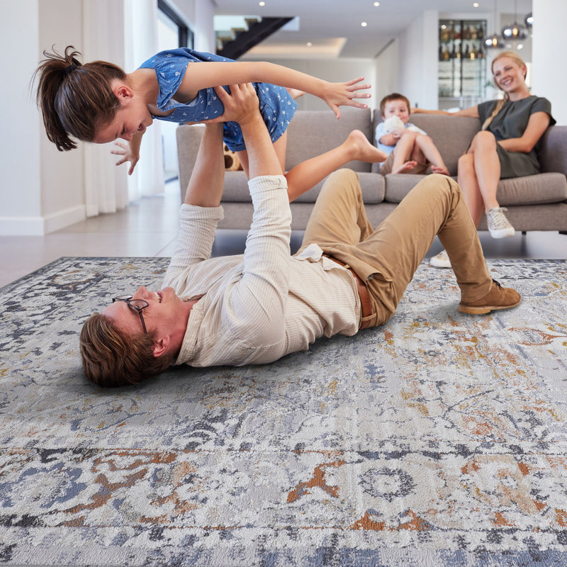 Payas - 6' X 9' Traditional Area Rug - Ivory / Gray - R&R Furniture Gallery (Fountain Valley, CA)