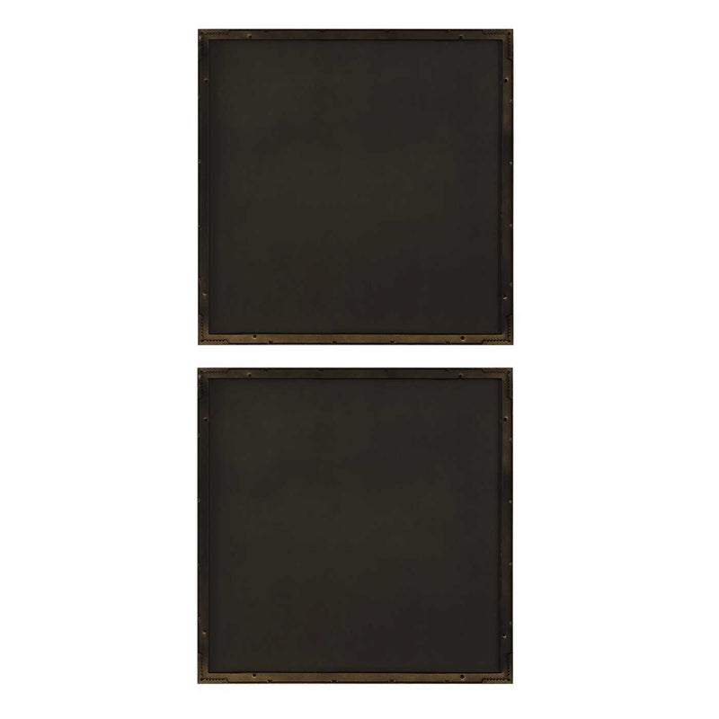 Golden Terrain - Wooden Wall Decor (Set of 2) - Brown / Gold