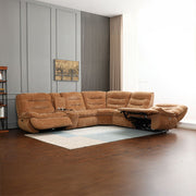 Emmy - Power Motion Sectional Sofa - Orange Chenille - R&R Furniture Gallery (Fountain Valley, CA)