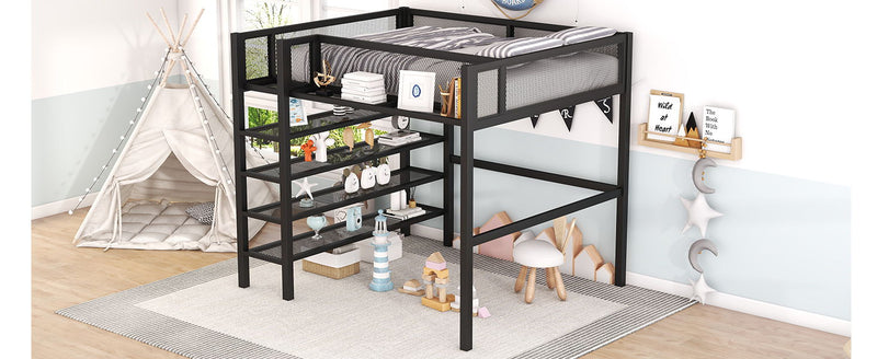 Loft Bed With 4 Tier Shelves And Storage - R&R Furniture Gallery (Fountain Valley, CA)