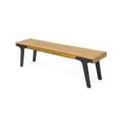 Set of two Noble House teak dining benches with sleek wooden design, perfect for modern or rustic dining rooms.