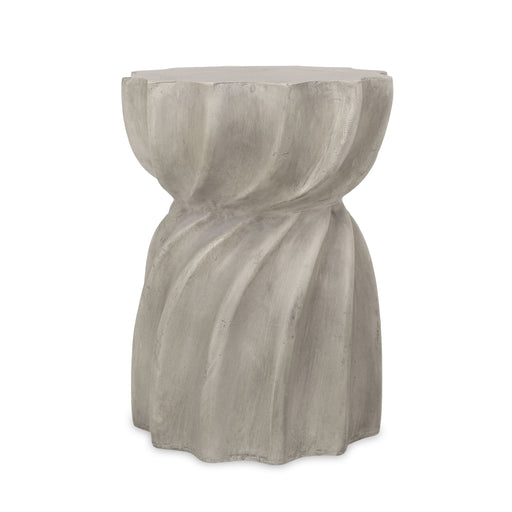 Gray Noble House Modern Canis Side Table for outdoor use, featuring a sleek design and sturdy construction.