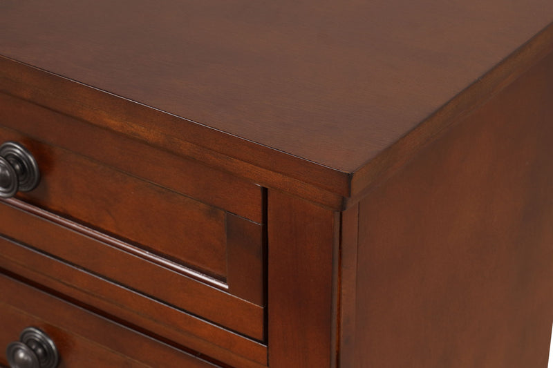 Glory Furniture Meade dresser with multiple drawers, dark wood finish, and sleek modern design for bedroom storage.