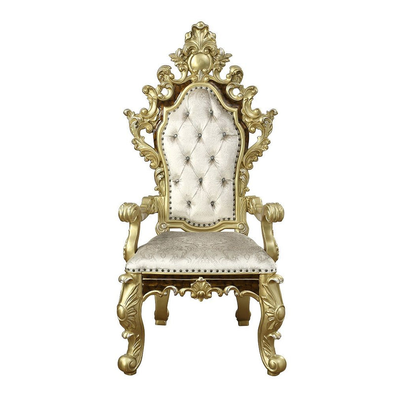 Desiderius - Arm Chair (Set of 2) - Antique Gold & Hand-Painted Brown - R&R Furniture Gallery (Fountain Valley, CA)