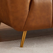 Ashcroft Furniture Ava gold and tan stationary sofa with plush cushions and sleek design, perfect for modern living rooms.