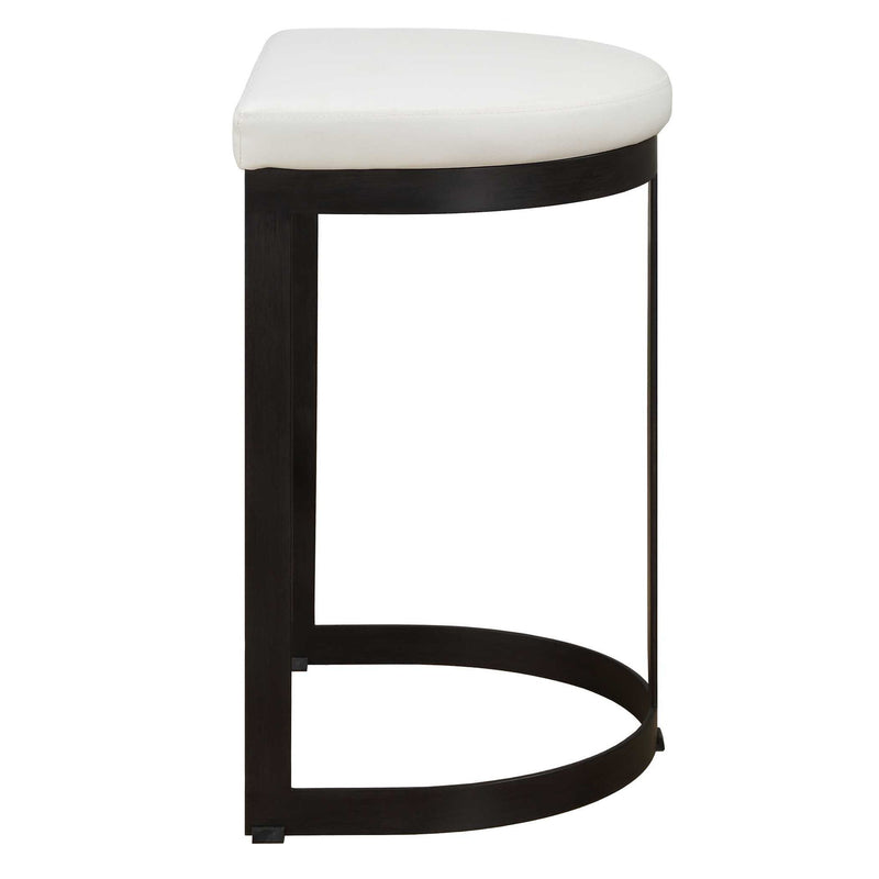 Ivanna counter stool by Uttermost with a wooden seat and metal frame, designed for counter height seating.