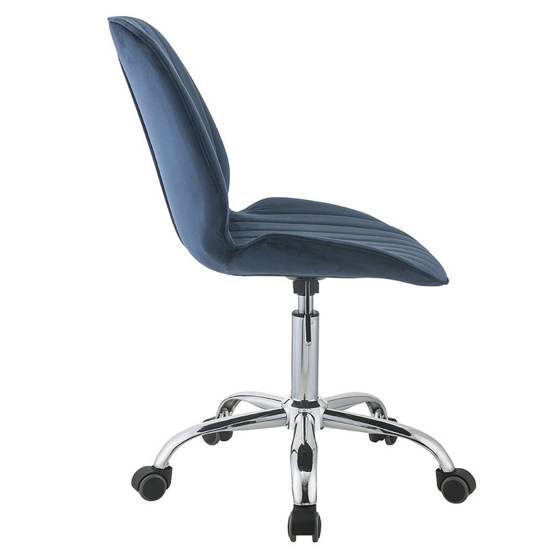 Muata - Office Chair - Twilight Blue Velvet & Chrome - R&R Furniture Gallery (Fountain Valley, CA)