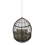 Noble House teardrop hanging chair with 8ft chain, cozy outdoor hammock seat with cushioned interior and stylish design.