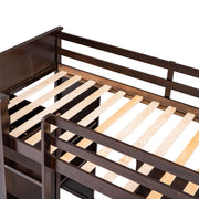 DreamHaus loft bed with integrated stand-alone bed, shelves, desk, and wardrobe, showcasing a modern multi-functional bedroom setup.