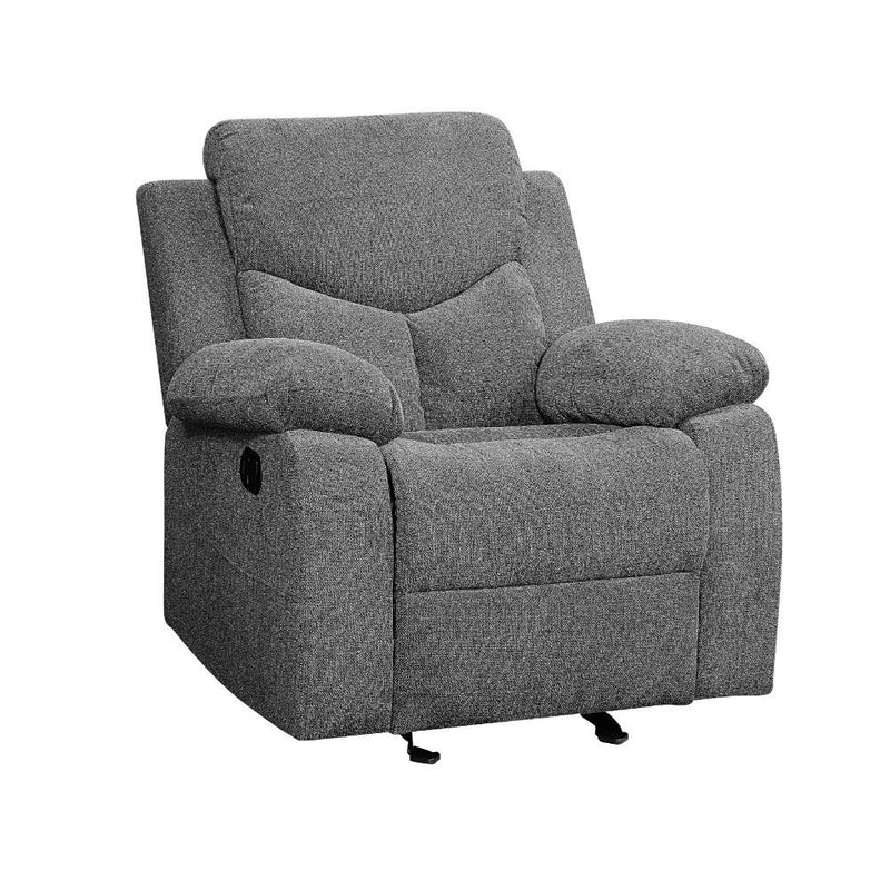 Kalen - Motion Glider Recliner - Gray Chenille - R&R Furniture Gallery (Fountain Valley, CA)