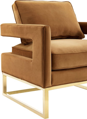 Avery - Velvet Chair With Polished Gold Base - R&R Furniture Gallery (Fountain Valley, CA)