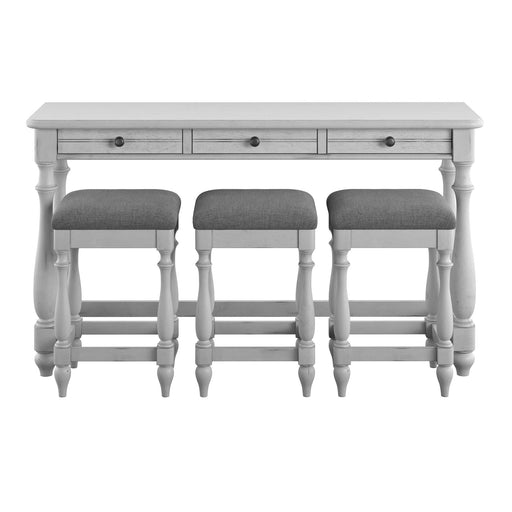 Sofa Table With 3 Stools - Gray - R&R Furniture Gallery (Fountain Valley, CA)
