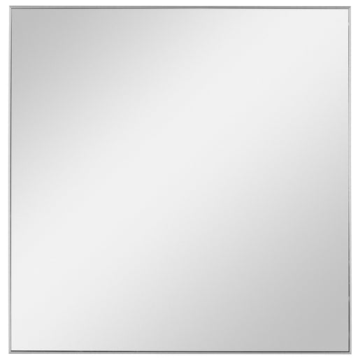 Uttermost Alexo square wall mirror with sleek frame, reflecting modern home decor and natural light.