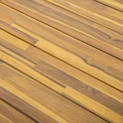 Noble House acacia wood patio dining table, 69-inch rectangular outdoor teak and black dining table for outdoor seating.