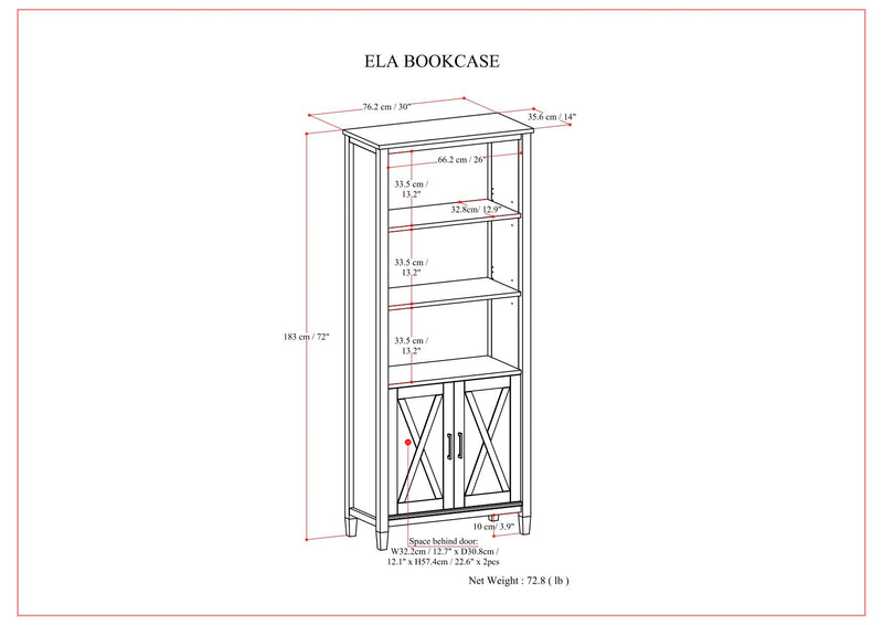 Ela - Bookcase - Smoky Brown - R&R Furniture Gallery (Fountain Valley, CA)