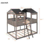 Bunk Bed With Roof, Window, Guardrail, Ladder - R&R Furniture Gallery (Fountain Valley, CA)