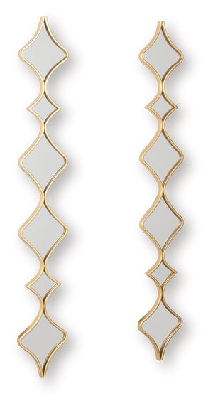 Harriswood - Accent Mirror Set (Set of 2) - Gold Finish - R&R Furniture Gallery (Fountain Valley, CA)