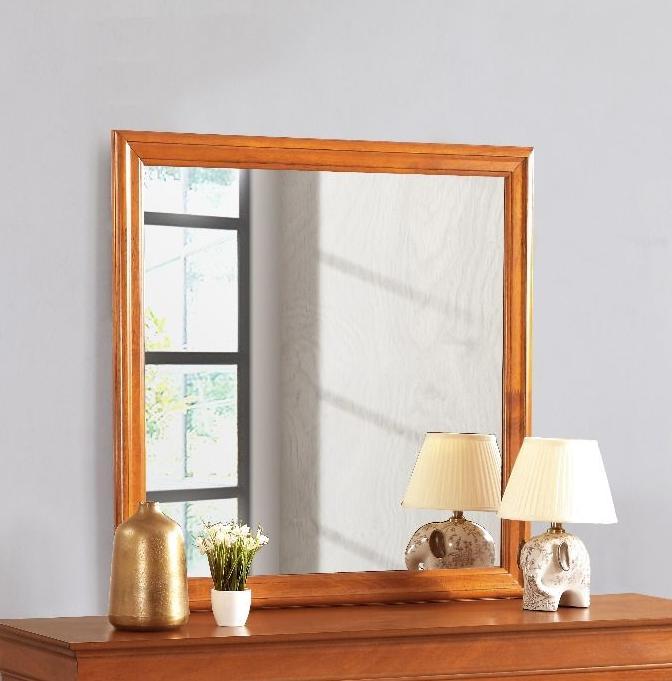 Elegant traditional wall mirror by Glory Furniture with a classic frame, suitable for any living space or hallway.
