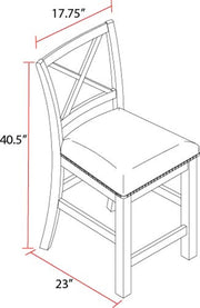 Lodge Dining - Upholstered “X” Back Counter Chair (Set of 2) - Siltstone - R&R Furniture Gallery (Fountain Valley, CA)