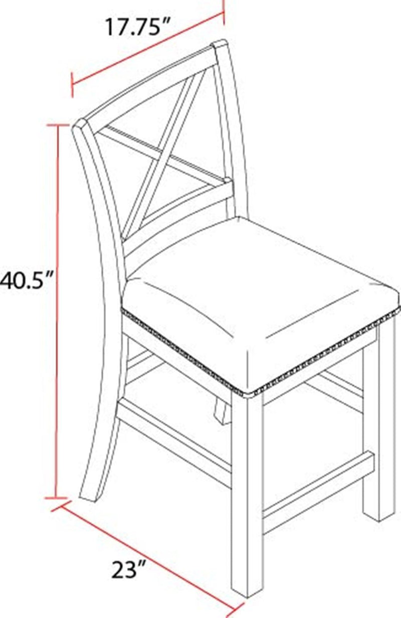 Lodge Dining - Upholstered “X” Back Counter Chair (Set of 2) - Siltstone - R&R Furniture Gallery (Fountain Valley, CA)