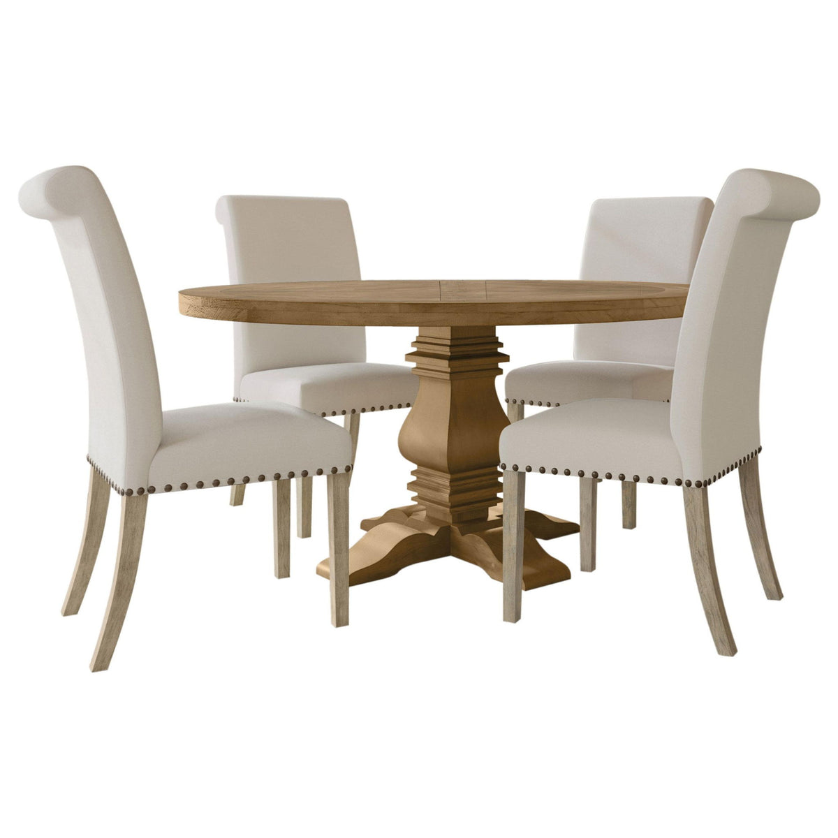 Florence 5-piece Round Dining Table Set Rustic Honey