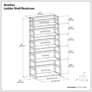 Handcrafted Acadian ladder shelf bookcase by Simpli-Home with multiple wooden shelves and a stylish ladder design.