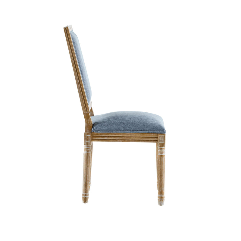 French Country Style Dining Chair With Upholstered Seating And Fluted Legs - R&R Furniture Gallery (Fountain Valley, CA)