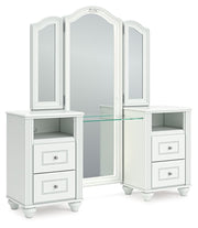 Kozlani - Vanity With Mirror - White - R&R Furniture Gallery (Fountain Valley, CA)
